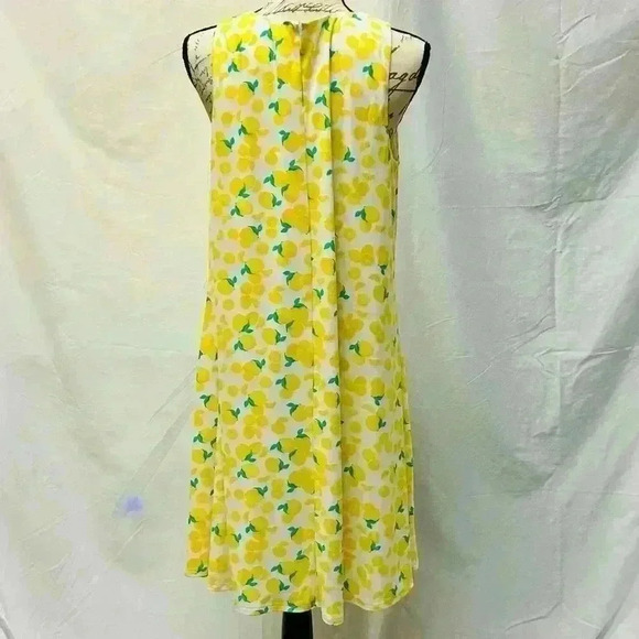 Pappagallo When Life Gives You Lemons Swing Mini Dress SZ Large Yellow White - Picture 9 of 11
